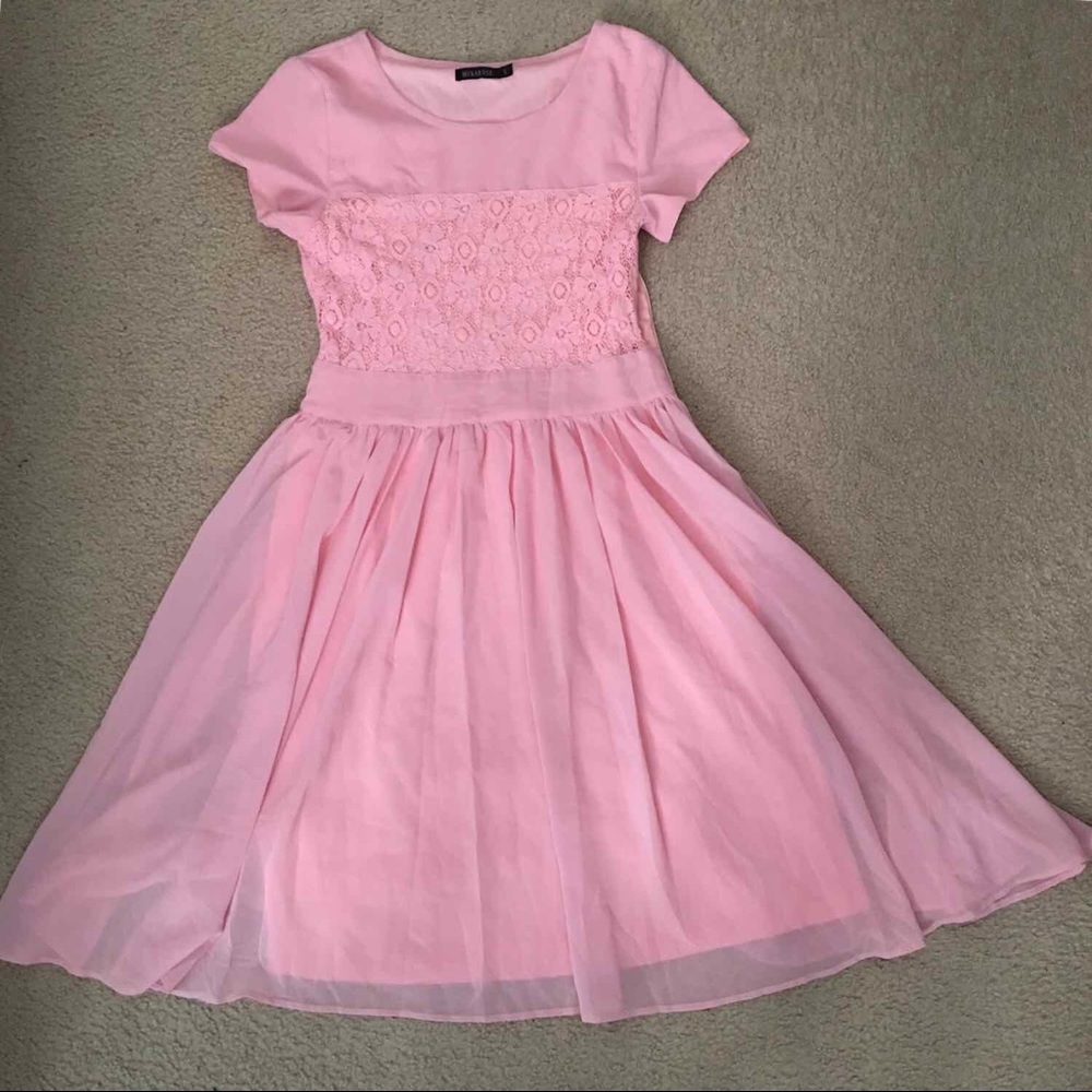 MikaRose Pink Lace Dress